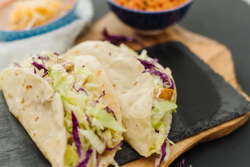 Baja fish tacos with cabbage slaw and secret Baja sauce at Su Casa in Midvale